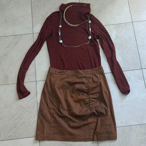 Vegan suede Free People mini skirt - Picture 2 of 6